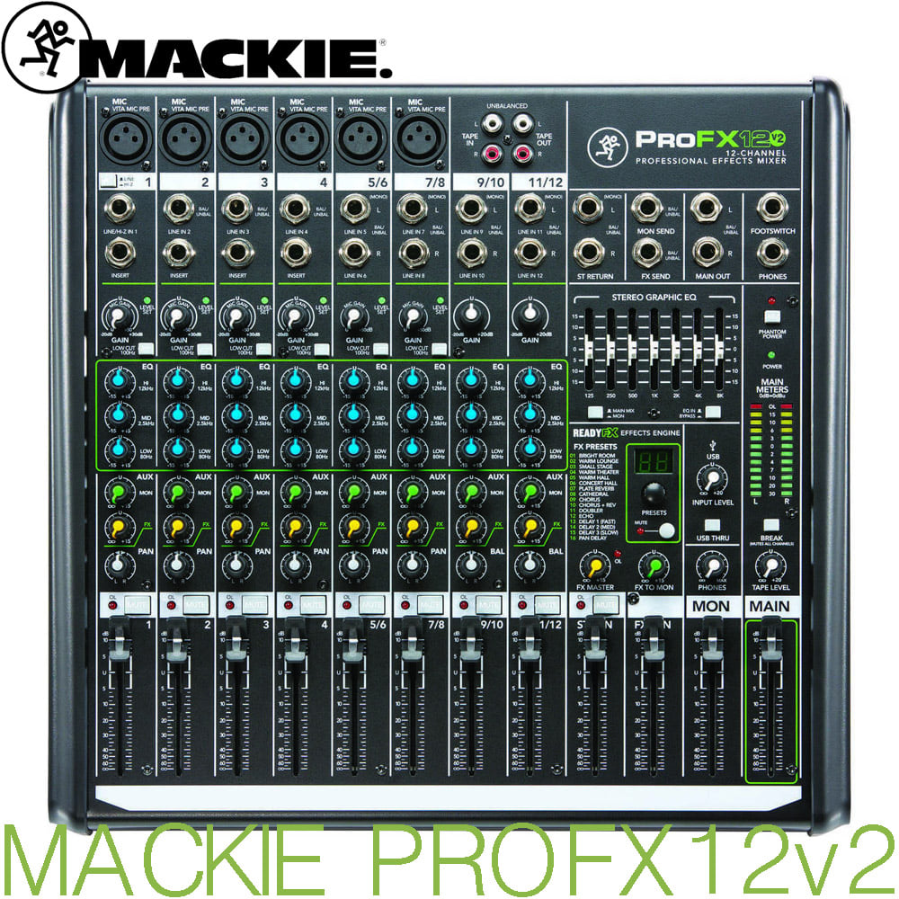 MACKIE ProFX12v2 / ProFX 12v2 / 맥키 / 12채널 프로페셔널 이펙트 믹서 / ProFX12 v2 / MACKIE / 맥키 믹서 / 정품