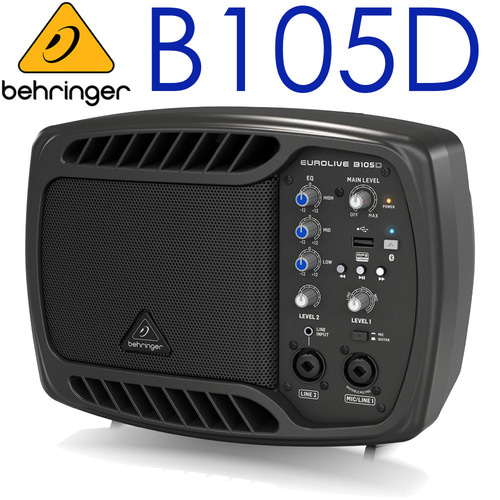 BEHRINGER B105D / B105 D / 블루투스 스트리밍 / MP3 플레이어 / B105 D / 베링거 PA 모니터 스피커 / 소형 이동식 앰프 / 50W 내장
