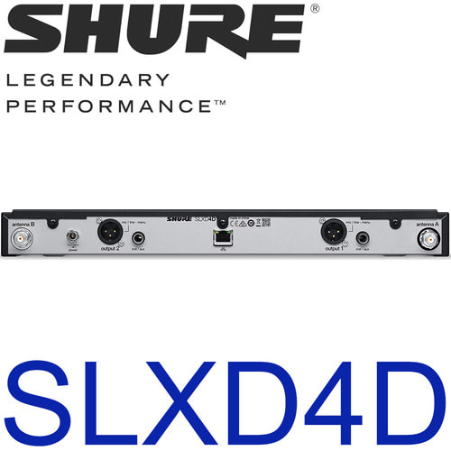 슈어 SLXD4D / SLX-D4D  / SHURE 무선수신기 / 무선마이크 수신기 /  SLX D4D  / 듀얼채널 다이버시티 수신기 / 디지털 무선 2채널 마이크 / 듀얼 수신기 / SLXD 4D