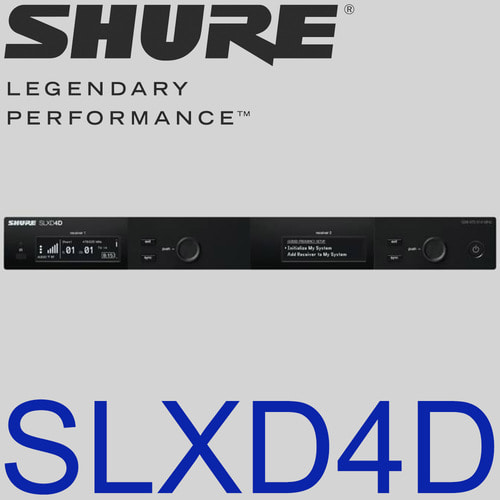 슈어 SLXD4D / SLX-D4D  / SHURE 무선수신기 / 무선마이크 수신기 /  SLX D4D  / 듀얼채널 다이버시티 수신기 / 디지털 무선 2채널 마이크 / 듀얼 수신기 / SLXD 4D