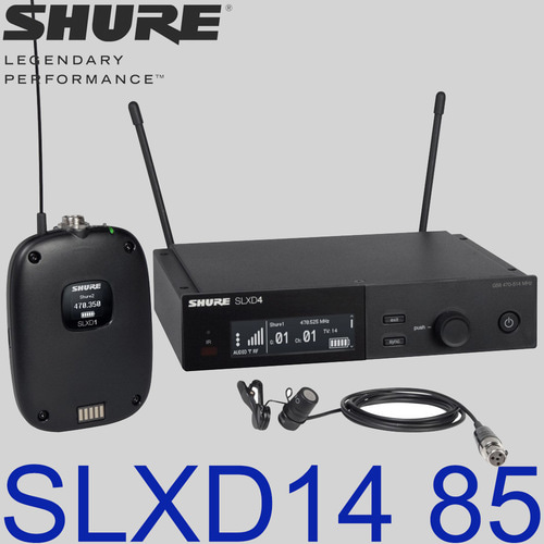 슈어 SLXD14/85 / SLX-D14-85 / SHURE 무선핀 마이크 세트 / 무선 핀마이크 / SLX D14 85 / 디지털 무선 핀마이크 / 핀 마이크와 송수신기 SET / SLXD14 WL185 / 강의 설교 스피치