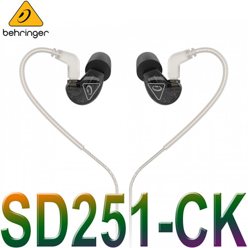SD251-CK / SD251CK / BEHRINGER 베링거 SD251 CK / 전문가급 스튜디오 모니터링 이어폰 / 블랙 색상 / 스튜디오급 고음질 모니터 헤드폰 / SD 251 CK