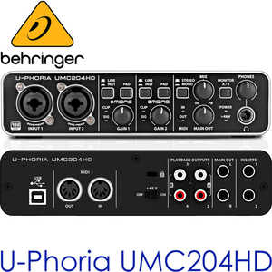 베링거 UMC204HD / UMC-204HD / 오디오인터페이스 / 2x4 24비트/ 192 kHz / USB 오디오 인터페이스 / 미디 인터페이스