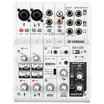 YAMAHA AG-06 / AG 06 / AG06 / 야마하 / USB 믹서 / 인터넷방송 믹서 / 유투브믹서 / 스테레오믹스 기능 / 홈레코딩 콘솔