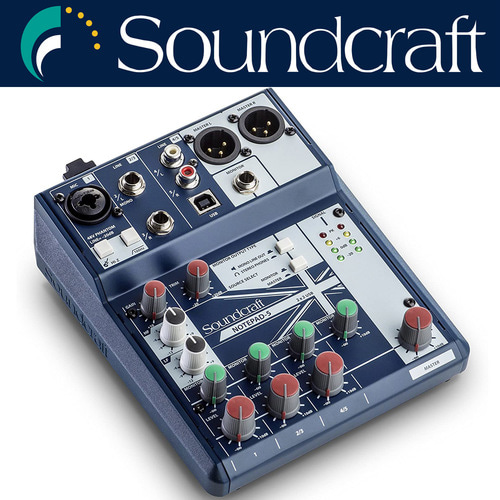 SOUNDCRAFT Notepad5 / Notepad-5 / 인터넷방송 / 오디오인터페이스내장 / 사운드크래프트 / USB 아날로그 믹서