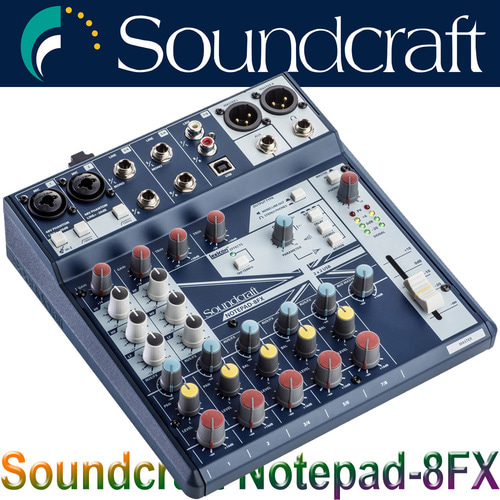 SOUNDCRAFT Notepad8FX / 사운드크래프트 USB 아날로그 믹서 / Notepad 8FX / 이펙터 내장 / 오디오 인터페이스 내장