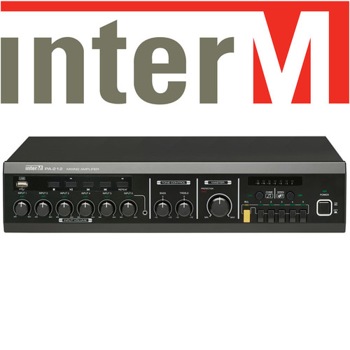 인터엠 PA-212 / PA212 / PA 믹싱앰프/ 120W / USB 음원 입력 / 인터엠 PA앰프 / 포터블 앰프 /  Inter-m / PA 212