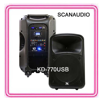 KD-770USB / KD770USB / 700W / 2채널 이동형 충전앰프 / SCANAUDIO / 15인치우퍼 / 충전식 앰프 / KD 770USB