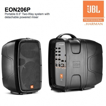 JBL EON206P / EON 206P / EON-206 P/ 이동형 PA 스피커 시스템 / 파워드 스피커 시스템 / 스피커 믹서포함 / 올인원 포터블 PA시스템