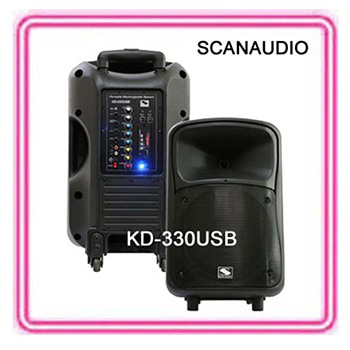KD-330USB/KD330USB/300W/2채널이동형충전앰프/SCANAUDIO/10인치우퍼